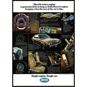1975 Mazda RX-4 RX4 Rotary Engine Vintage Print Ad 2 Door Coupe Wall Art Photo